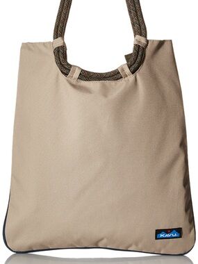 Kavu Beige Tote with Braided Rope Handles
